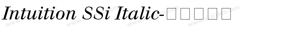 Intuition SSi Italic字体转换